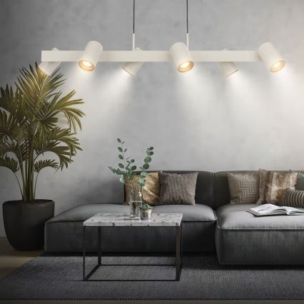 Briloner 4058064 - Lampadario a sospensione su cavo ERA 6xGU10/10W/230V crema