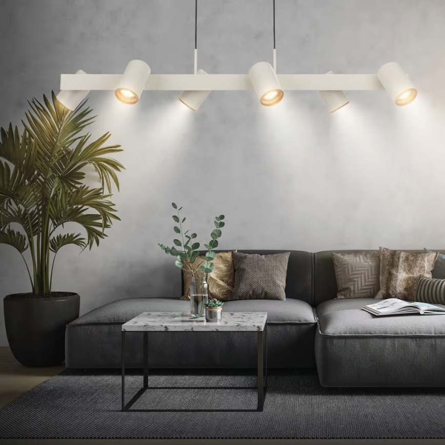 Briloner 4058064 - Lampadario a sospensione su cavo ERA 6xGU10/10W/230V crema