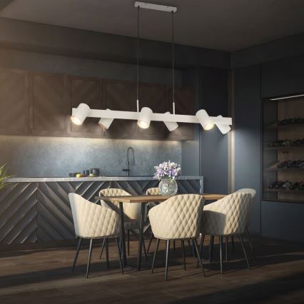 Briloner 4058064 - Lampadario a sospensione su cavo ERA 6xGU10/10W/230V crema