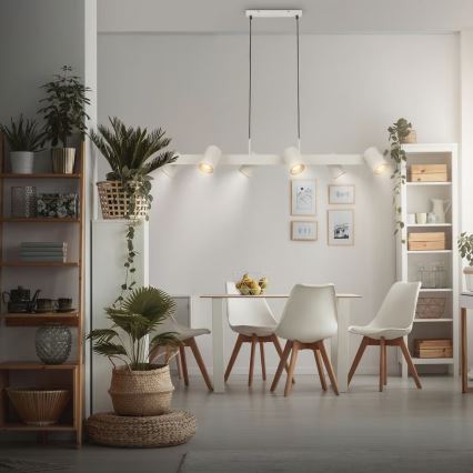 Briloner 4058064 - Lampadario a sospensione su cavo ERA 6xGU10/10W/230V crema