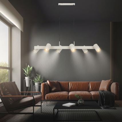 Briloner 4058064 - Lampadario a sospensione su cavo ERA 6xGU10/10W/230V crema