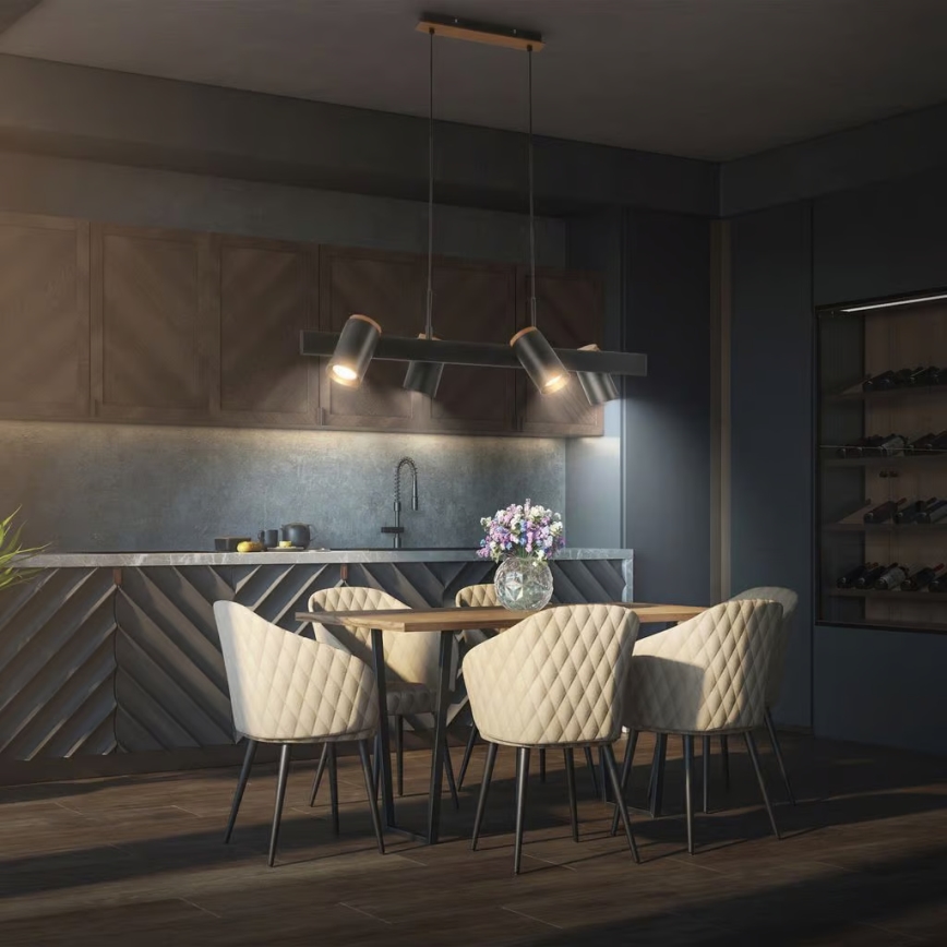 Briloner 4059045 - Lampadario a cavo ERA 4xGU10/10W/230V nero