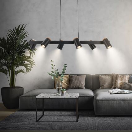 Briloner 4059065 - Lampadario sospeso ERA 6xGU10/10W/230V nero