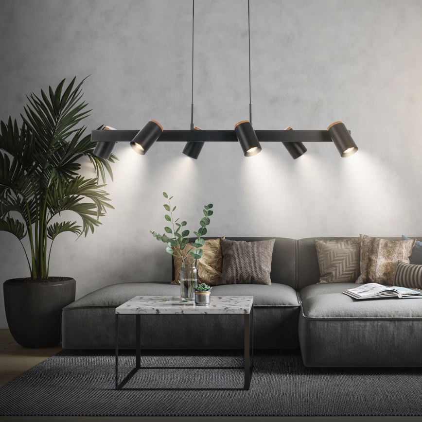 Briloner 4059065 - Lampadario sospeso ERA 6xGU10/10W/230V nero