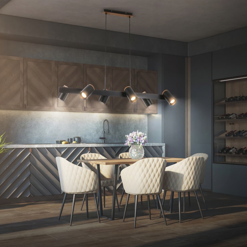 Briloner 4059065 - Lampadario sospeso ERA 6xGU10/10W/230V nero