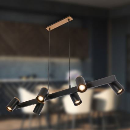 Briloner 4059065 - Lampadario sospeso ERA 6xGU10/10W/230V nero