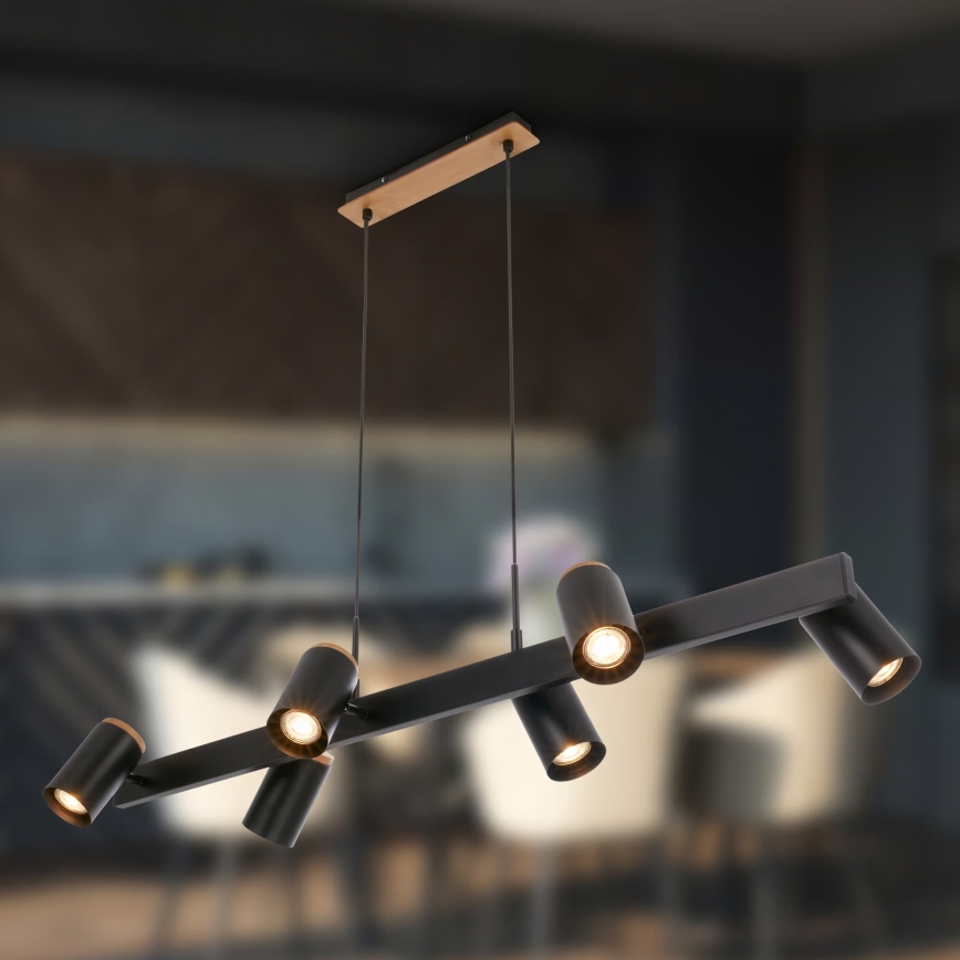 Briloner 4059065 - Lampadario sospeso ERA 6xGU10/10W/230V nero