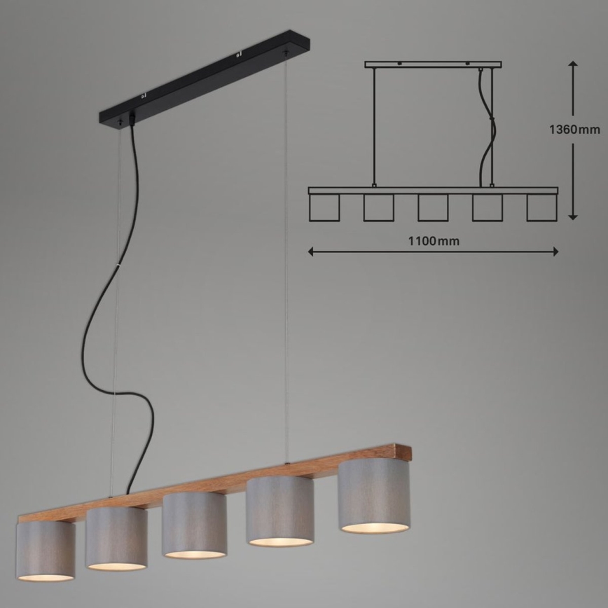 Briloner 4075-054 - Lampadario a sospensione con cavo 5xE14/25W/230V