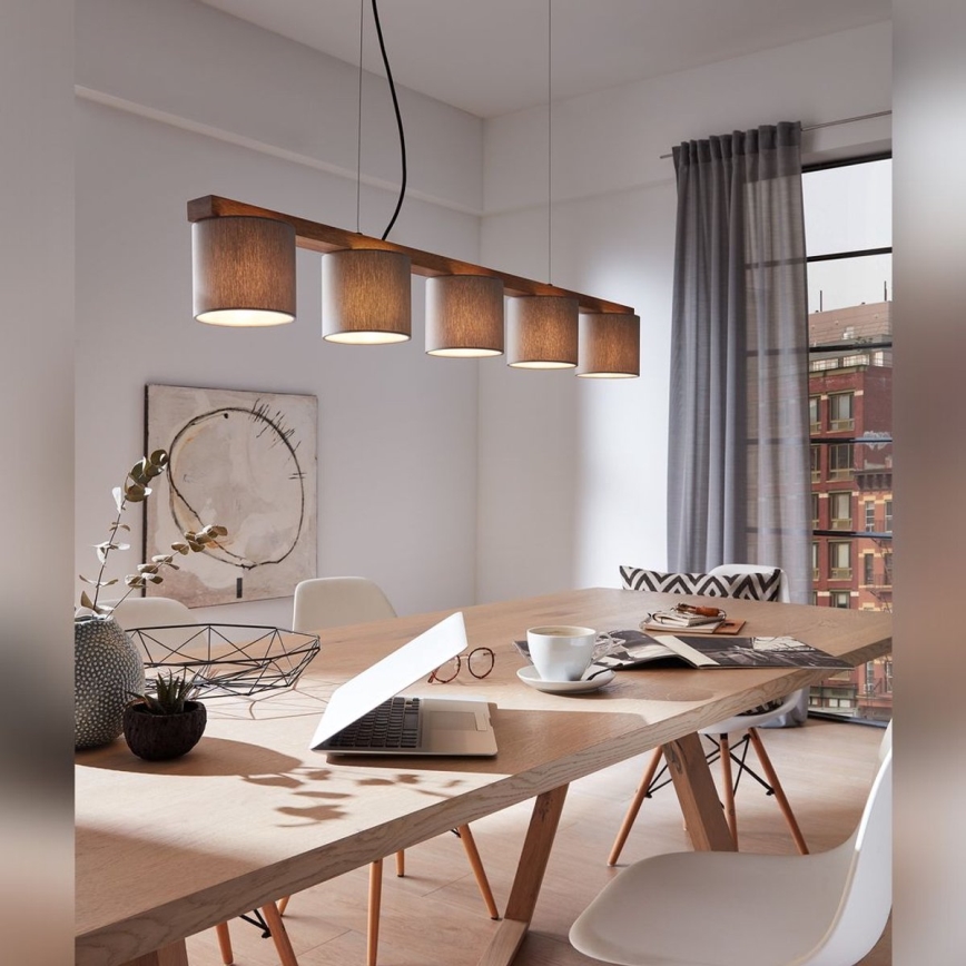 Briloner 4075-054 - Lampadario a sospensione su cavo RHON 5xE14/25W/230V