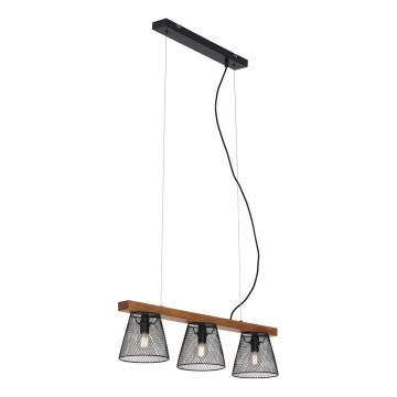 Briloner 4077-035 - Lampadario a sospensione con filo WOOD & STYLE 3xE14/25W/230V albero di caucciù