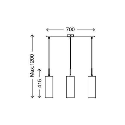 Briloner 4712-034 - Lampadario a sospensione 3xE27/25W/230V