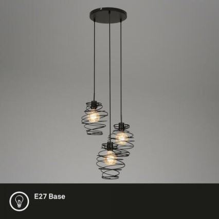 Briloner 4870-035 - Lampada a sospensione con cavo 3xE27/60W/230V