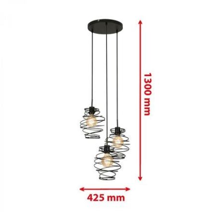 Briloner 4870-035 - Lampada a sospensione con cavo 3xE27/60W/230V