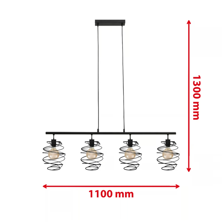 Briloner 4871-045 - Lampadario sospeso su cavo 4xE27/60W/230V
