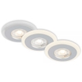 Briloner 7039034 - Set di 3 faretti LED da incasso per bagno, 3xLED/5W/230V, IP44, cromo satinato