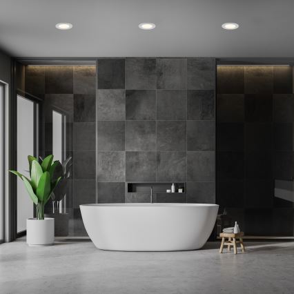 Briloner 7049014 - Faretto da incasso dimmerabile per bagno LED/6W/230V 3000K IP44 cromo opaco