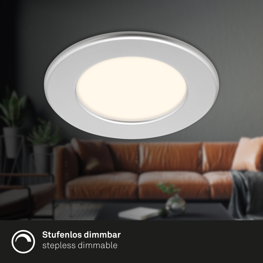 Briloner 7049014 - Faretto da incasso dimmerabile per bagno LED/6W/230V 3000K IP44 cromo opaco