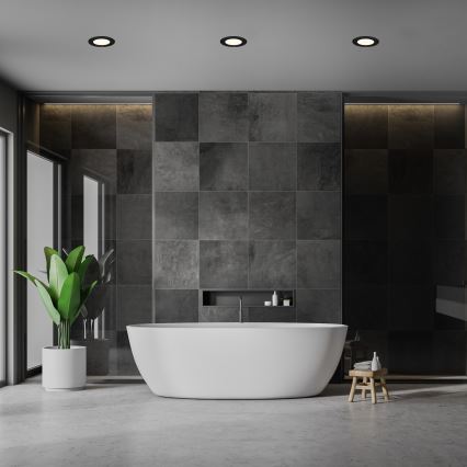 Briloner 7049015 - Lampada da incasso per bagno LED dimmerabile LED/6W/230V 3000K IP44 nera