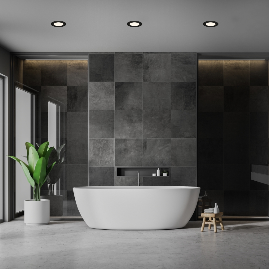 Briloner 7049015 - Lampada da incasso per bagno LED dimmerabile LED/6W/230V 3000K IP44 nera