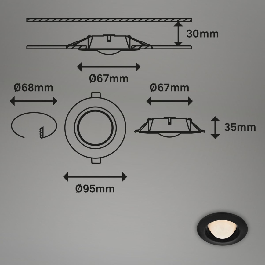 Briloner 7056-035 - SET 3x Lampada LED da incasso per bagni LED/3W/230V IP44