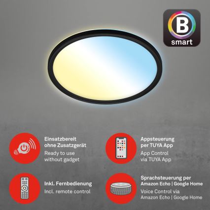 Briloner 7058-015 - Luce LED dimmerabile SLIM LED/18W/230V 2700-6500K Wi-Fi Tuya + telecomando