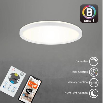 Briloner 7058-016 - Luce LED dimmerabile SLIM LED/18W/230V 2700-6500K Wi-Fi Tuya + telecomando