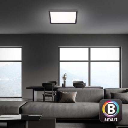 Briloner 7060-015 - Pannello LED SLIM dimmerabile a montaggio superficiale LED/22W/230V 2700-6500K 42x42 cm nero Wi-Fi Tuya + telecomando