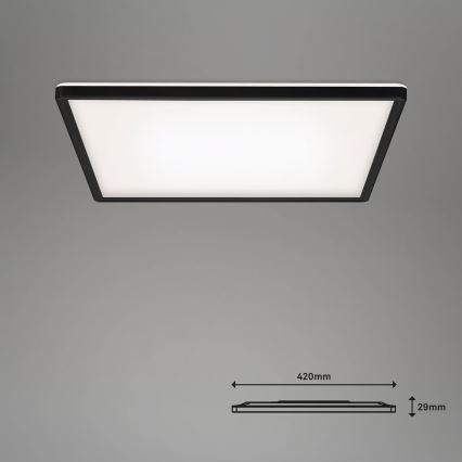 Briloner 7060-015 - Pannello LED SLIM dimmerabile a montaggio superficiale LED/22W/230V 2700-6500K 42x42 cm nero Wi-Fi Tuya + telecomando