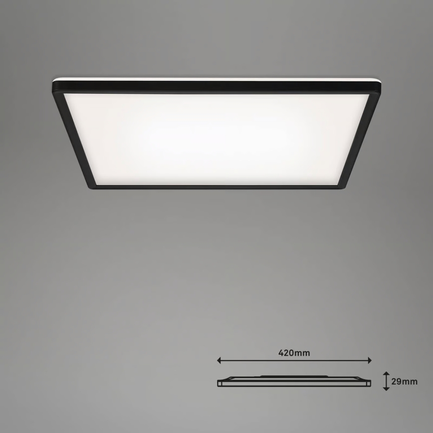 Briloner 7060-015 - Pannello LED SLIM dimmerabile a montaggio superficiale LED/22W/230V 2700-6500K 42x42 cm nero Wi-Fi Tuya + telecomando