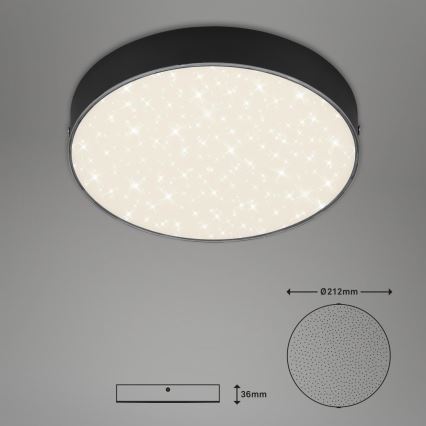 Briloner 7073-415 - Plafoniera LED STAR SKY LED/16W/230V 4000K diametro 21 cm nero