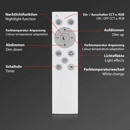 Briloner 7087-016 - LED RGBW Lampada dimmerabile SMART LED/24W/230V 3000-6500K Wi-Fi Tuya + telecomando