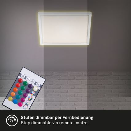 Briloner 7090-416 - Lampada da soffitto dimmerabile LED RGBW SLIM LED/15W/230V con telecomando