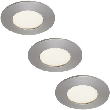 Briloner 7103432 - Set da 3 faretti LED dimmerabili da incasso per bagno LED/4,9W/230V IP44 cromo opaco