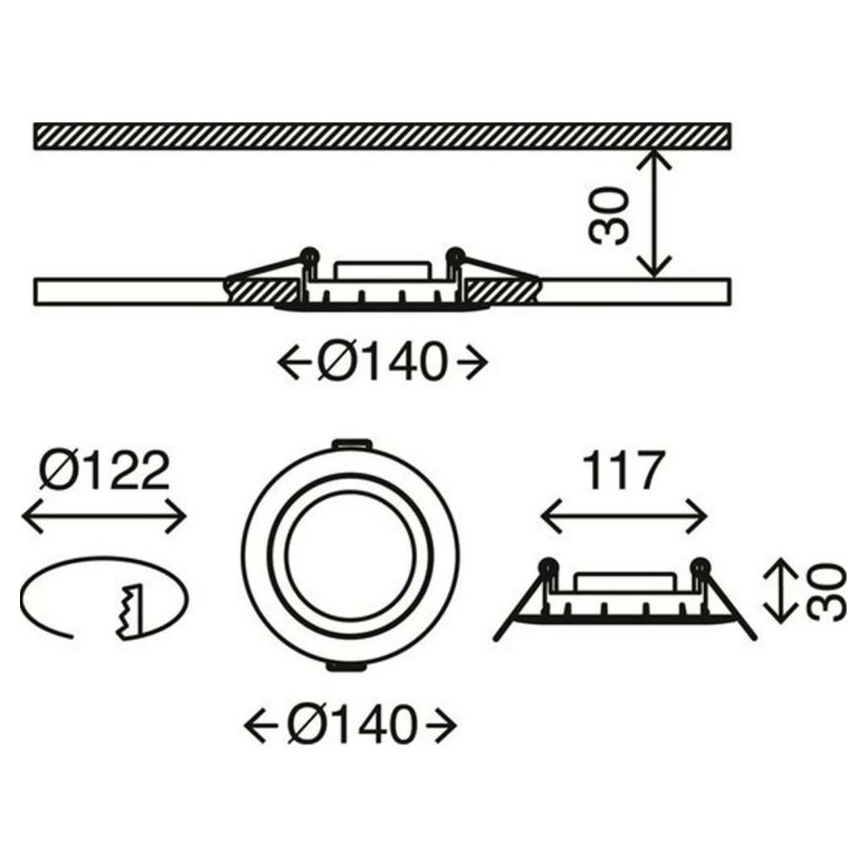 Briloner 7116-412 - Lampada LED da incasso per bagni FLAT IN LED/9W/230V IP23