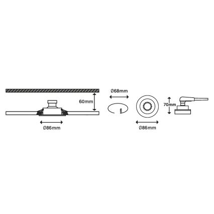 Briloner 7148-032-SET 3xLED luce da bagno dimmerabile 1xGU10/5W/230V IP23