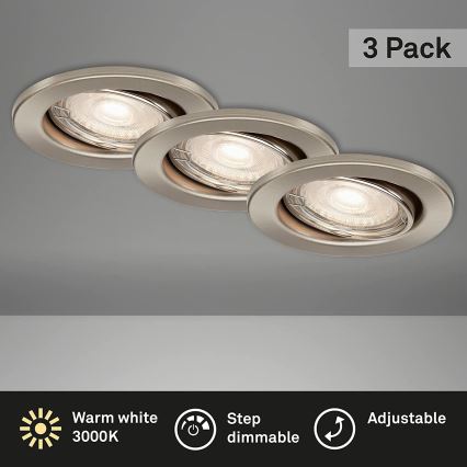 Briloner 7149-032-SET 3xLED luce da bagno dimmerabile 1xGU10/5W/230V IP23