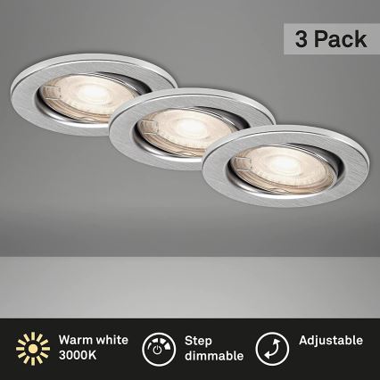 Briloner 7149-039-SET 3xLED luce da bagno dimmerabile 1xGU10/5W/230V IP23