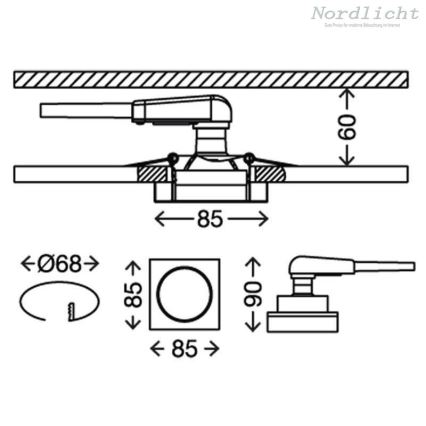 Briloner 7200-016 - Lampada LED da bagno ATTACH 1xGU10/3W/230V