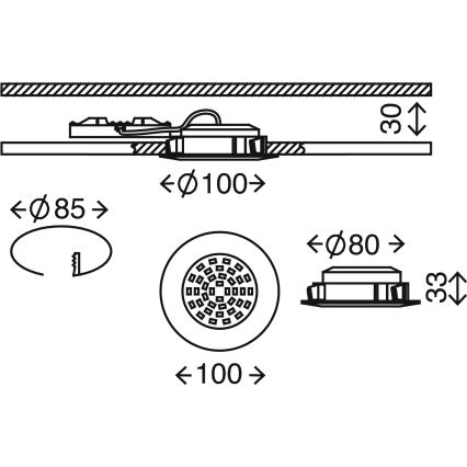 Briloner 7206-018 -Luce da bagno da incasso LED ATTACH LED/10,5W/230V IP44