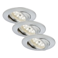 Briloner 7209-039 - SET di 3 faretti da incasso a LED per bagno ATTACH LED/5W/230V IP23 Cromo opaco
