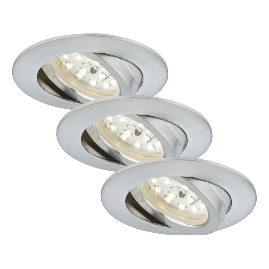 Briloner 7209-039 - Set di 3 faretti da incasso per bagno ATTACH LED/5W/230V IP23 cromo opaco