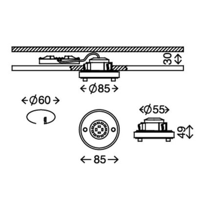 Briloner 7214-019 - Lampada LED da incasso per bagni ATTACH LED/5W/230V IP44 3000K arrotondato