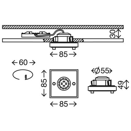 Briloner 7215-012 - Lampada LED da incasso per bagni ATTACH LED/5W/230V IP44