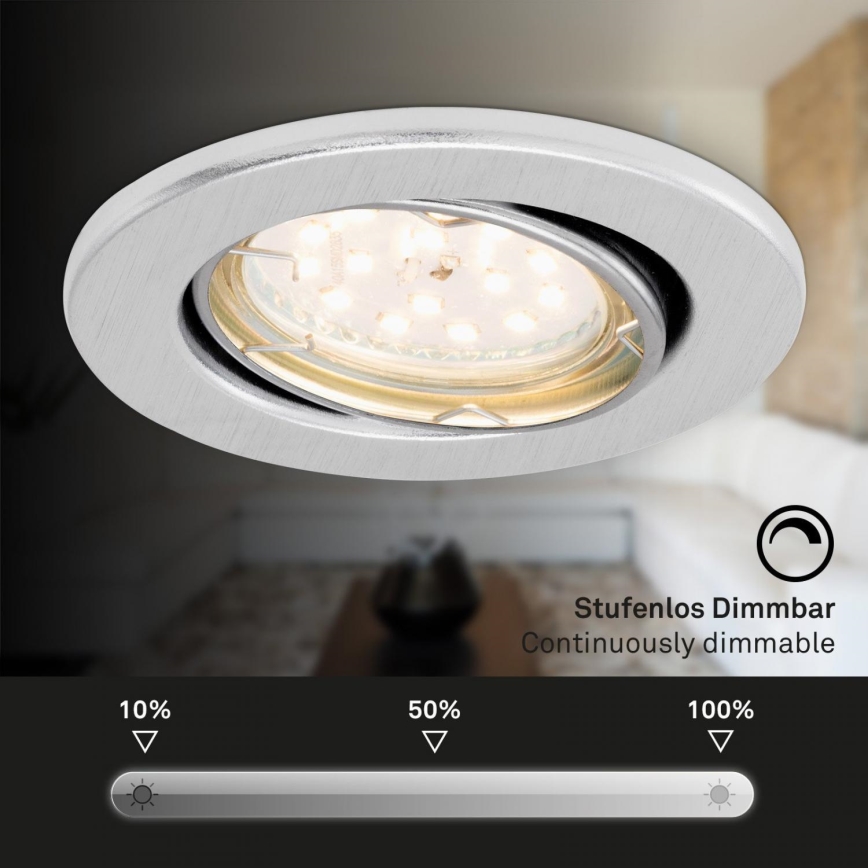 Briloner 7219-039 - Set 3x Luce da incasso LED da bagno dimmerabile FIT 1xGU10/5W/230V IP23