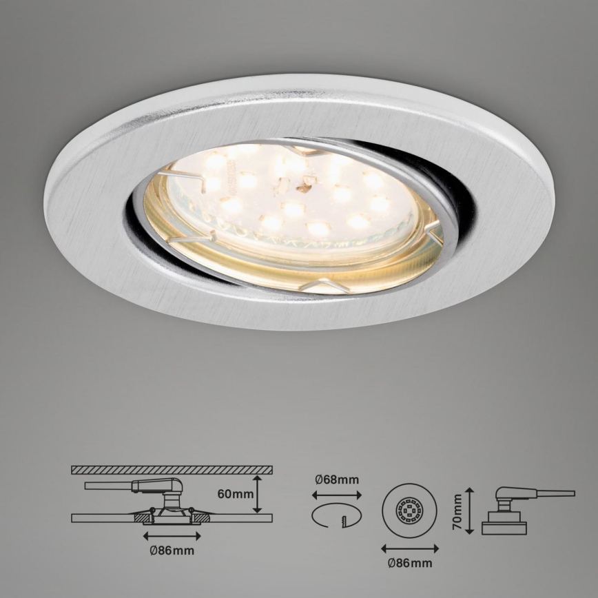 Briloner 7219-039 - Set 3x Luce da incasso LED da bagno dimmerabile FIT 1xGU10/5W/230V IP23