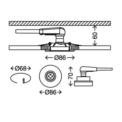 Briloner 7220-032 - PACK 3x Lampada LED da incasso per bagno FIT 1xGU10/5W/230V nichel opaco