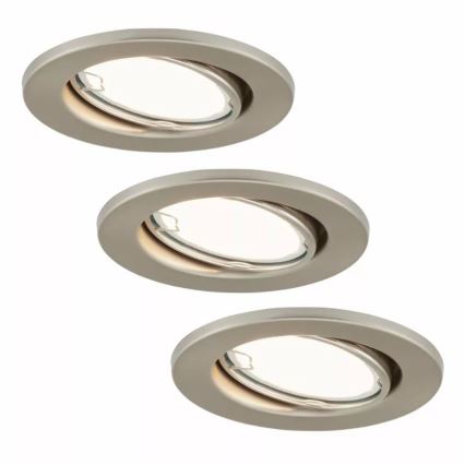 Briloner 7221-032 - SET 3x Luce da bagno da incasso LED 1xGU10/3W/230V IP23 cromo opaco