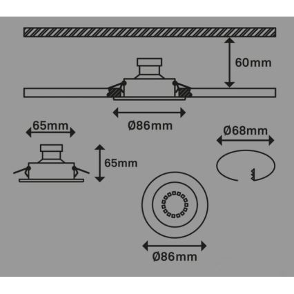 Briloner 7221-032 - SET 3x Luce da bagno da incasso LED 1xGU10/3W/230V IP23 cromo opaco