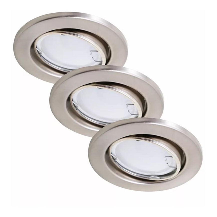 Briloner 7221-032 - SET 3x Luce da bagno da incasso LED 1xGU10/3W/230V IP23 cromo opaco