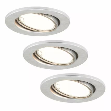 Briloner 7221-039 - SET 3x Lampada LED da incasso per bagni 1xGU10/3W/230V IP23 argento